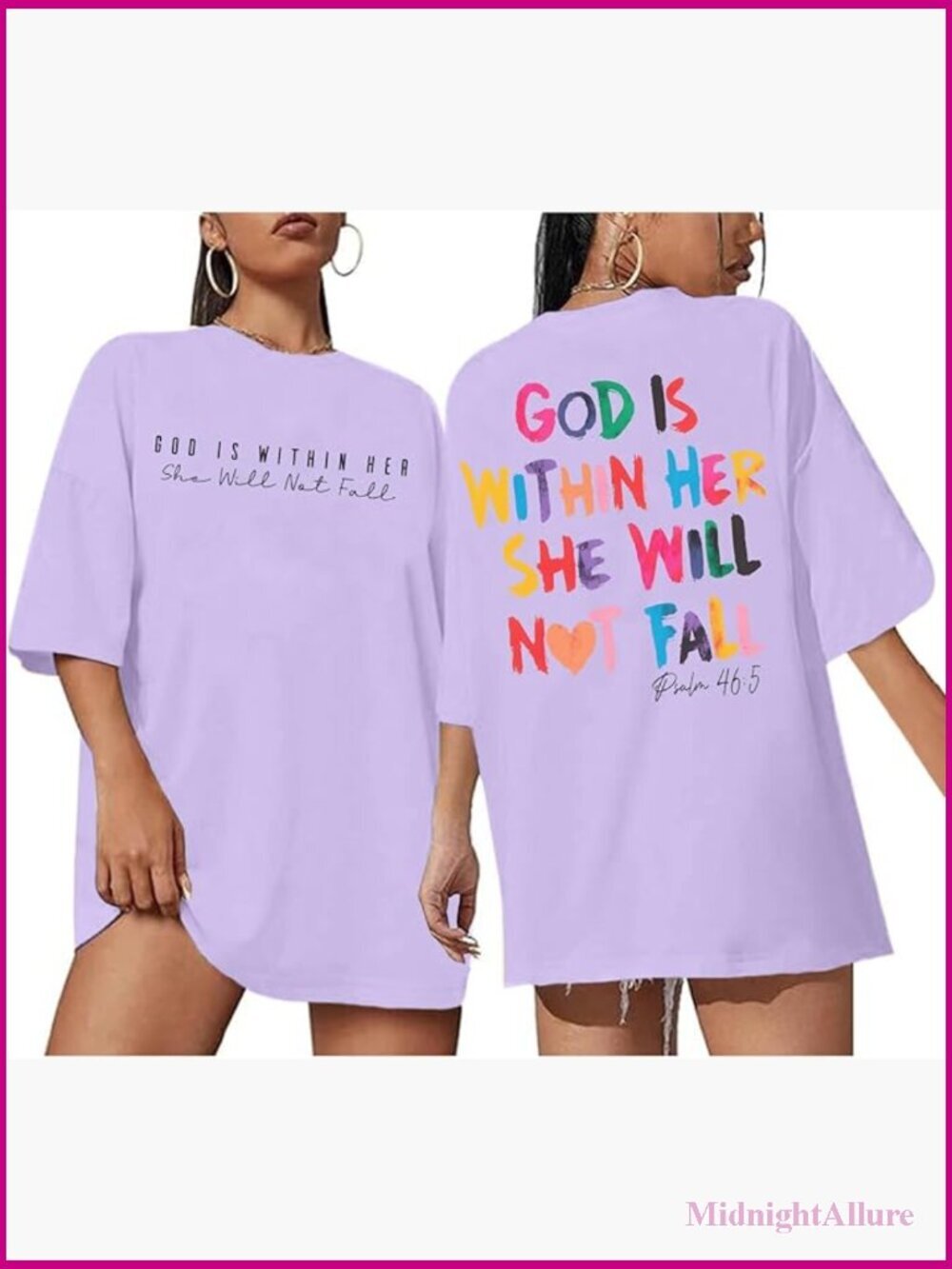 Oversized Christian Faith T-Shirt Bible Verse God is Within Her Tee